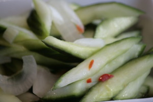 B1 Acar Ketimun Refreshing pickled cucumber, slightly spicy.